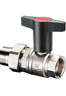Кран шаровый с разъемным соединением Oventrop Optibal 1075706, 3/4" ВР-НР, полнопроходной, ручка пластиковая удлиненная 