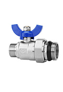 Комплект прямых шаровых кранов Varmega VM15952, 1"x3/4" НР-НР, с разъемным соединением, ручка-бабочка, для коллекторных групп 