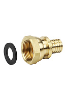 Муфта переходная (переходник) с накидной гайкой Varmega Slide-fit VM51811, 16х1/2", латунная 