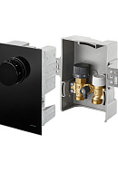 Набор терморегулятора Oventrop Unibox T-RTL 1022771, 20-40°C, крышка черное стекло 