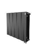 Биметаллический дизайн радиатор Royal Thermo PianoForte 500 Noir Sable (черный) VDR80 - 10 секций, нижнее правое подключение, 80 мм 