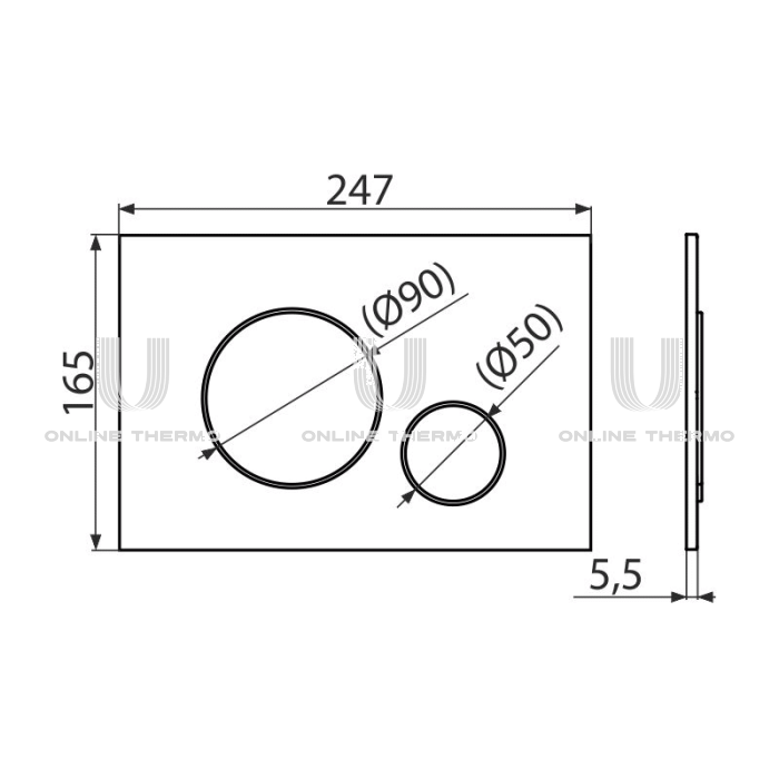Кнопка смыва AlcaPlast THIN M672, хром матовая 