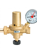 Автоматический подпиточный клапан Watts Alimat ALOMD 10004890 ВР-Штуцер 1/2", мембранный, латунный колпачок, со штуцером для шланга, с манометром 
