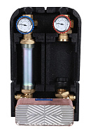 Насосная группа Stout SDG-0038-282501 DN 25 (1") с разделительным теплобменником (28 пластин), без насоса, подача справа 