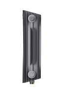 Биметаллический дизайн радиатор Royal Thermo PianoForte VD 300 Silver Satin (серый) VDR80 - 14 секций, нижнее правое подключение, 80мм 