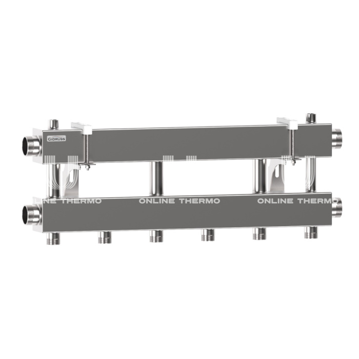 Модульный распределительный коллектор Gidruss (Гидрусс) MKSS-150-3x25, до 150 кВт, нержавеющая сталь 