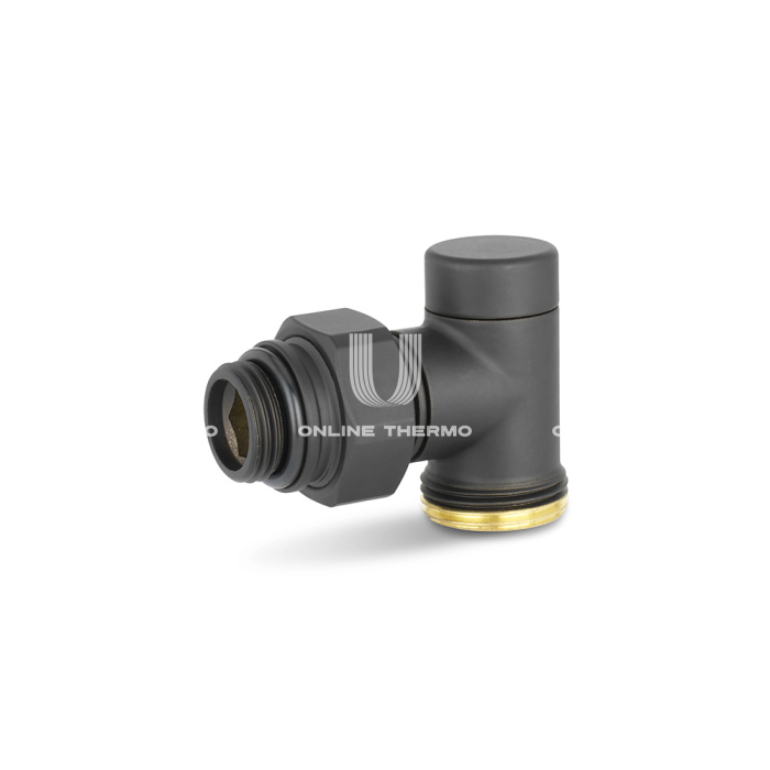 Узел нижнего подключения одинарный Varmega VMDV22-200415, 1/2"×3/4"EK НР, угловой, черный 