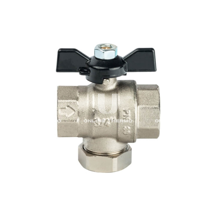 Кран шаровой Stout с фильтром 3/4" (ручка-бабочка) 