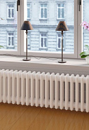 Стальной трубчатый радиатор Zehnder Charleston Completto 3030/28 V001 RAL 9016 1/2", нижний, белый, без крепления 