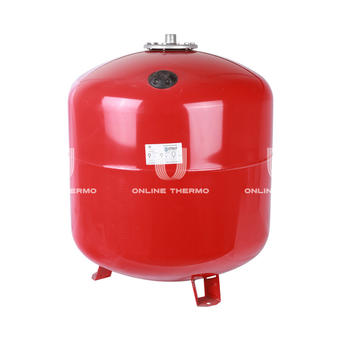 Расширительный бак для отопления Stout STH-0006-000150, 150 л, красный вертикальный, на ножках 