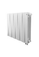 Биметаллический дизайн радиатор Royal Thermo PianoForte 500 Bianco Traffico (белый) VDR80 - 10 секций, нижнее правое подключение, 80мм 