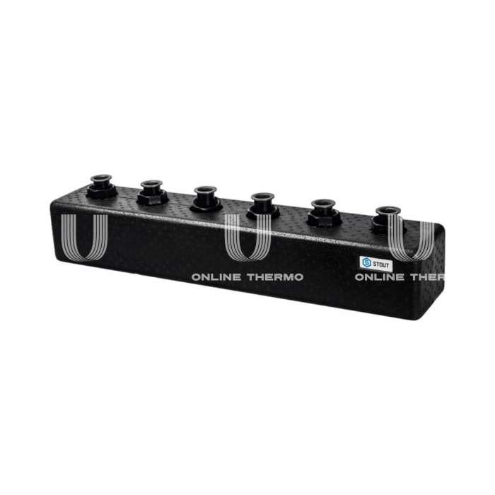 Модульный распределительный коллектор Stout SDG-0017-004035 DN25, до 70 кВт, конструкционная сталь, с термоизоляцией 
