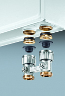 Узел нижнего подключения Oventrop 1015813, 3/4"ЕК НГ-НР, Multiflex F, прямой, с подключением ЕК 