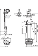 Выпускной комплект Alcaplast SA08AS 1/2" CHROM с двойной кнопкой Dual (A17-1/2" + A08A), для керамических бачков 