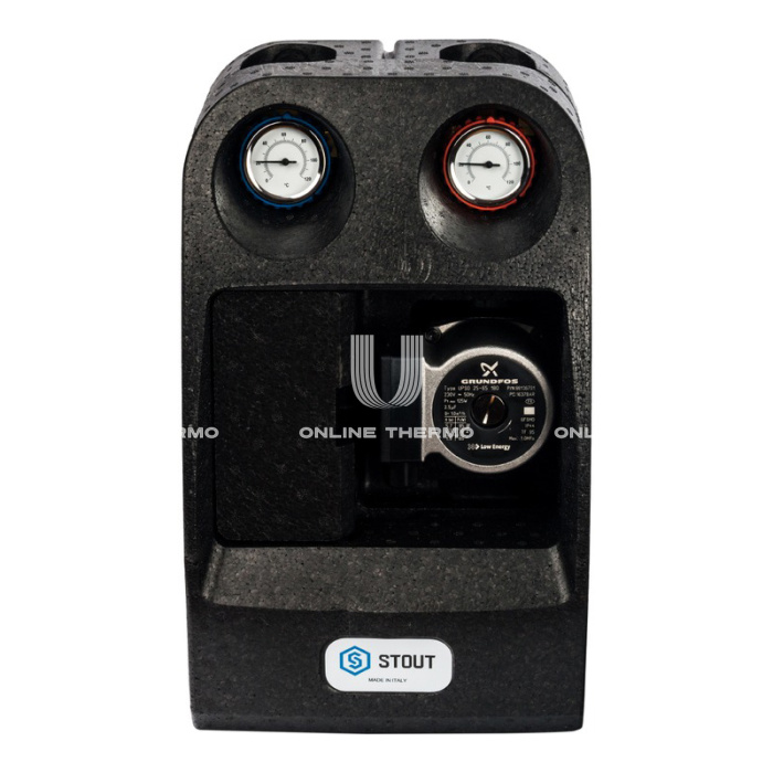 Насосная группа Stout SDG-0001-002502 прямая DN 25 (1") прямая, с насосом Grundfos UPSO 25-65 