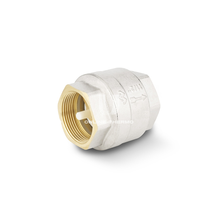 Обратный клапан Varmega VM04905, 1 1/2" ВР, с седлом из нейлона, никелированный 