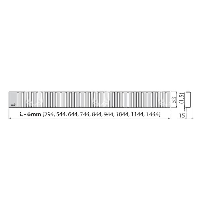 Решетка для душевого лотка AlcaPlast LINE-950L, нержавеющая сталь, глянцевая, 950 мм 