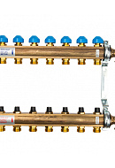 Распределительный коллектор (группа) для отопления Watts HKV-7 10004182 ВР 1", на 7 контуров 3/4" ЕК, латунь, с концевыми группами 