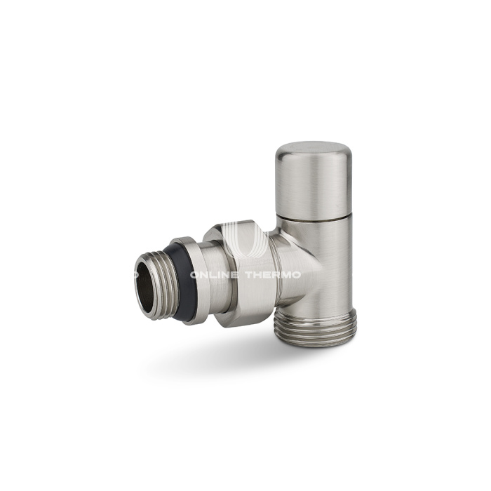 Радиаторный клапан ручной регулировки Varmega VMDV01-510415, 1/2"x3/4"EK НР, угловой, матовый никель 