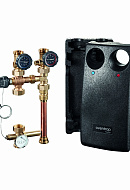 Насосная группа Oventrop Regumat RTA-180 1354692, смесительная с термоголовской на обратную линию, DN 25 (1"), без насоса, подача слева 