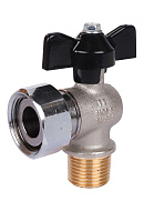 Кран шаровый угловой с накидной гайкой Stout SVB-0010-001520 1/2"x3/4" НР-НГ, ручка-бабочка 