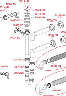 Сифон для мойки Alcaplast A81-DN50, L-образный, пластиковый, с накидной гайкой 6/4" и подводкой 