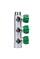 *Регулирующий проходной коллектор FAR FK 3822 3412TP, 3/4" ВР-НР, на 3 контура  1/2" НР, модульный, плоское соединение 