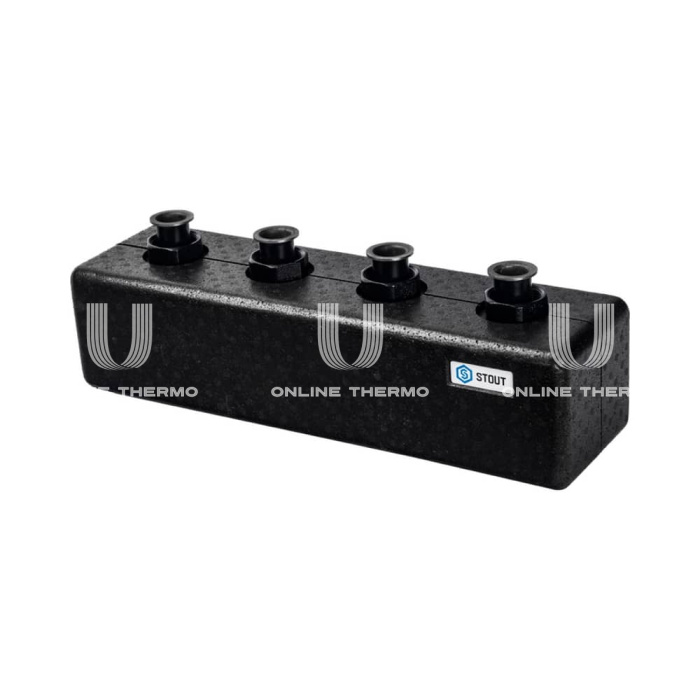 Модульный распределительный коллектор Stout SDG-0017-004023 DN25, до 70 кВт, конструкционная сталь, с термоизоляцией 