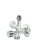 Кран шаровый комбинированный Uni-Fitt 184A2530, 1/2"х10 мм(3/8") х3/4" НР-НР, с соединением под медную трубку, ручка-барашек 