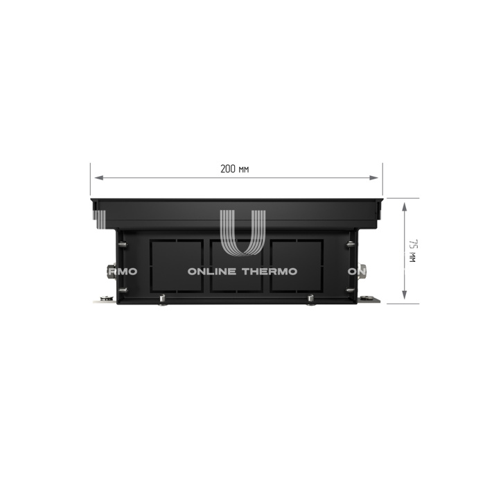 Конвектор внутрипольный Royal Thermo ATRIUM RT-A-75/200/2200-DG-U-DB, с естественной конвекцией, без вентилятора 