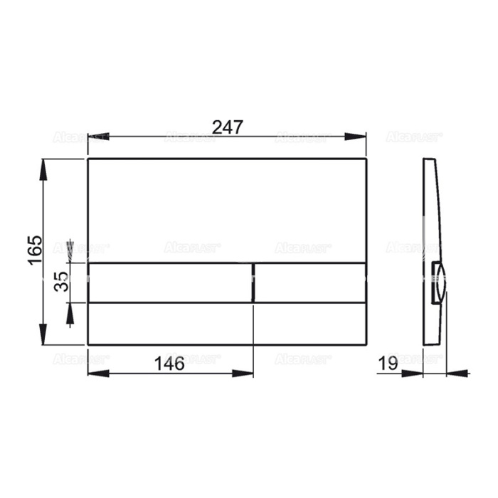 Кнопка смыва AlcaPlast M1728-5, черная / золотая 