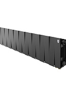 Биметаллический дизайн радиатор Royal Thermo PianoForte VD 200 Noir Sable (черный) VDR80 - 20 секций, нижнее правое подключение, 80мм 