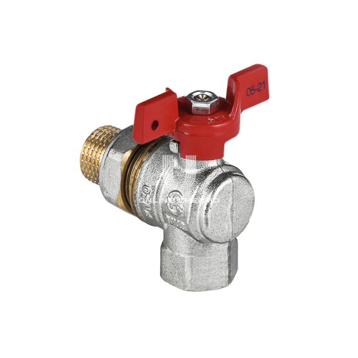 Кран шаровый угловой Aquasfera Euro1011-02, ВР-НР 3/4", полнопроходной, ручка-бабочка 