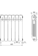 Биметаллический радиатор Royal Thermo Indigo Super+ 500, белый - 12 секций, боковое подключение 