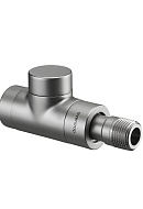 Запорный радиаторный клапан (вентиль) ручной регулировки Oventrop 1167082, DN15, 1/2" ВР-НР, Combi E, прямой, матовая сталь 