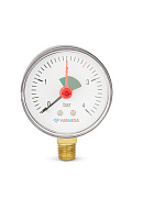 Манометр радиальный Varmega VMMT11-630402, диаметр 63 мм, 4 бар, 1/4", с индикатором предела 