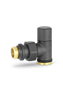 Радиаторный клапан ручной регулировки Varmega VMDV01-210415, 1/2"×3/4"ЕК НР, угловой, черный 