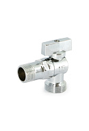 Кран шаровый угловой для стиральных/посудомоечных машин Uni-Fitt 181C2300, 1/2"х3/4" НР-НР, ручка-флажок 