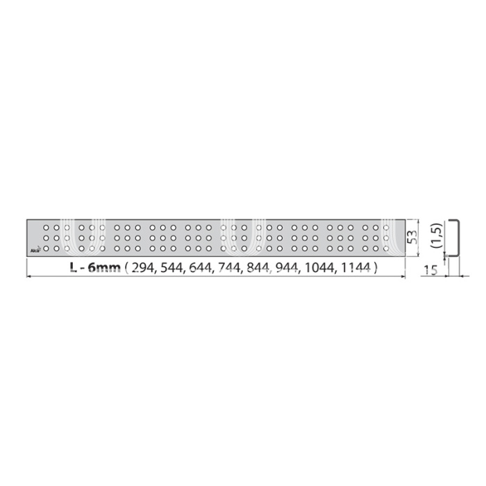 Решетка для душевого лотка AlcaPlast CUBE-850L, нержавеющая сталь, глянцевая, 850 мм 