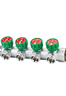 Коллектор регулирующий Varmega VM14634, 1", на 4 выхода 3/4"ЕК, хромированный 