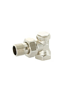 Запорный радиаторный клапан (вентиль) ручной регулировки Uni-fitt Thermo 178N2000 1/2" ВР-НР, угловой 