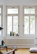 Стальной трубчатый радиатор Zehnder Charleston 3037/08 №1270 RAL 9016 3/4", боковой, белый, без крепления 