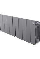 Биметаллический дизайн радиатор Royal Thermo PianoForte VD 200 Silver Satin (серый) VDR80 - 12 секций, нижнее правое подключение, 80мм 