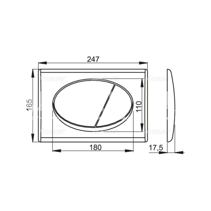 Кнопка смыва AlcaPlast M70, белая 